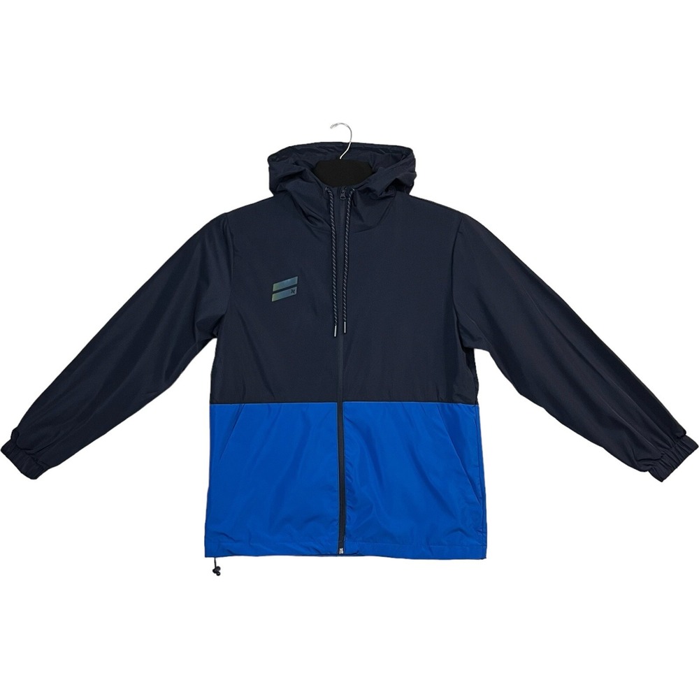 Hurley Exist Men's Full Zip Windbreaker Size M Blue Reflective Water Resistant